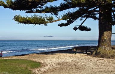 Wayne Frost; Sea fog over Rangitoto Island