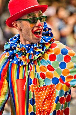 Clown in Santa Parade