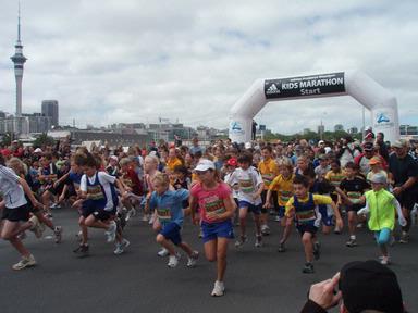 Fiona Tarlton;The first ever Adidas Kid's Marathon, Auckland.;Auckland's fit children run 2.195kms!