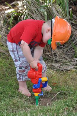 Jo Charman; Jack on the Jack Hammer; Jack's Christmas present put straight to use.