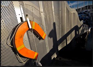 phil and yvonne Morton;Lifesaver;A life saving device catches the eye at Westhaveb yacht basin