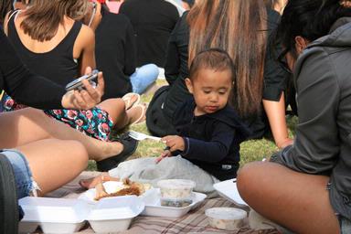 kathryn ioasa;hungry?;cute little man enjoying his selection of pacifika treats!