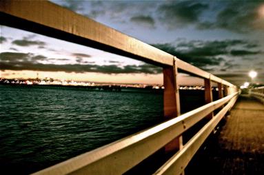 Conor Horton;Auckland Exposed;Long exposure of Auckland skyline in background and dock in foreground.