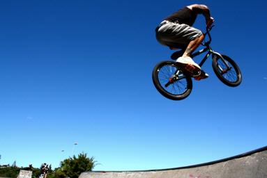 Sarah Knight;Blue, Biking into the sky.