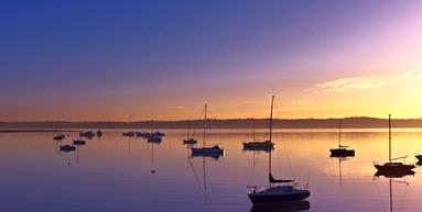 Mike Peck; Yachts on the Esturary ;Early Morning at 80kmh