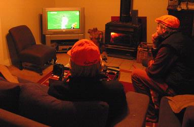 Bertie Plaatsman; Come on you Dutchies; 29 June 2010 World Cup Soccer Holland against Slovenia watched at a friend's place in Mt Eden at 2am.