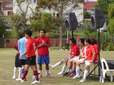 Jan Dixon; Sitting on sidelines at half time; Keith Hay Park, Mt Roskill