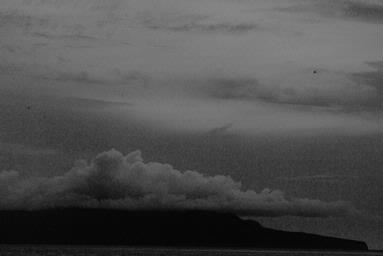 Melania Saez; Little Barrier Island;A storm brewing, view from GBI