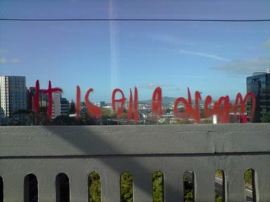 Graham Harding; It Is All A dream; Taken on Grafton Bridge, the actual graffiti has since been cleaned off or worn away