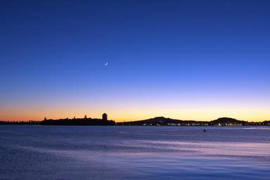Taken early morning in July looking across Auckland Harbour to Devonport from the tank farm. High ISO actual colours with no filters or tripod