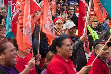 Malcolm McNeill; Fairness at Work Rally 1; A union rally held in Auckland on 21 Aug 2010 protesting proposed changes to employment legislation. Rallies were held throughout the country.