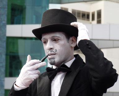 Ajay Ravi;Stilt Walker; Captured at Aotea Square, Auckland