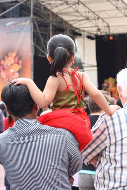 Judy Klaus; Child at Diwali Festival Aotea Square; A touching shot caught on Canon  400D