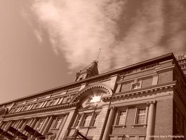 Ajay Ravi; Ferry Building in Sepia; Captured from the Ferry @ Viaduct