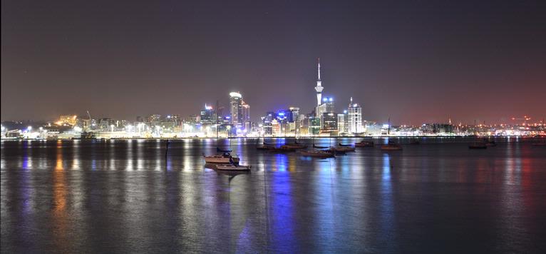 Daniel Worthington; Auckland Night Skyline; Taken around 1am on a clear night from Devonport