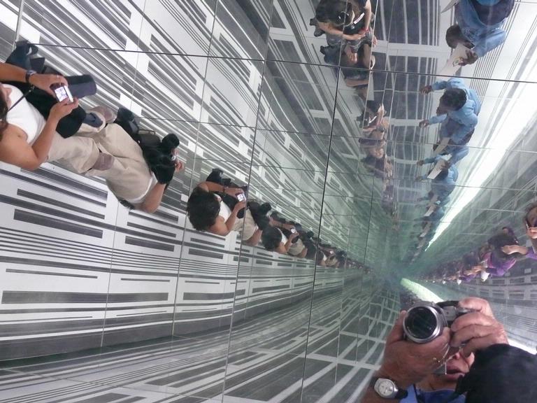 Stuart Weekes; Reflecting on infinity; Photo taken inside an exhibit at the new Auckland Art Gallery