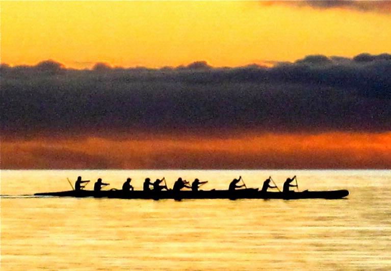 JERRY ZINN; KAYAKING TAKAPUNA BEACH; CAUGHT WITH A DRAMATIC SKY