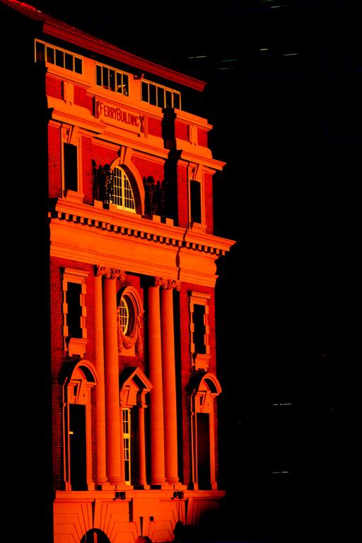 Judy Klaus; Auckland ferry buildings late afternoon sun; on the way home