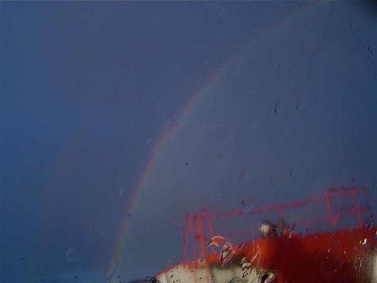 Oliver Miles aged nearly 8;Rainbow horizon; On the barge to Auckland