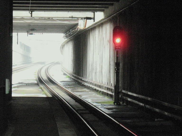 Stuart Weekes; Waiting for the Train; Looking West up the track at New Lynn station