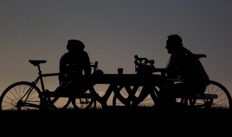 Young Chul Park; Friends; Cyclists taking rest