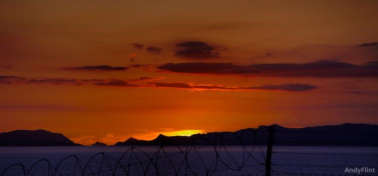 Andrew Flint;From Behind the Wire;Manukau Heads from the end of the Auckland Airport runway