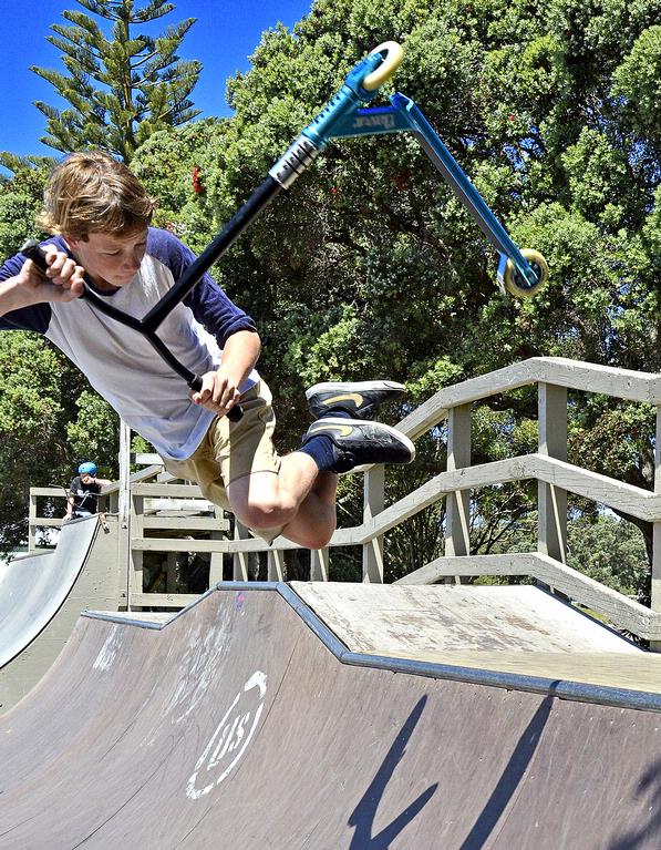 COLIN LUNT; Orewa Skate Park; A typical sunny afternoon in Orewa