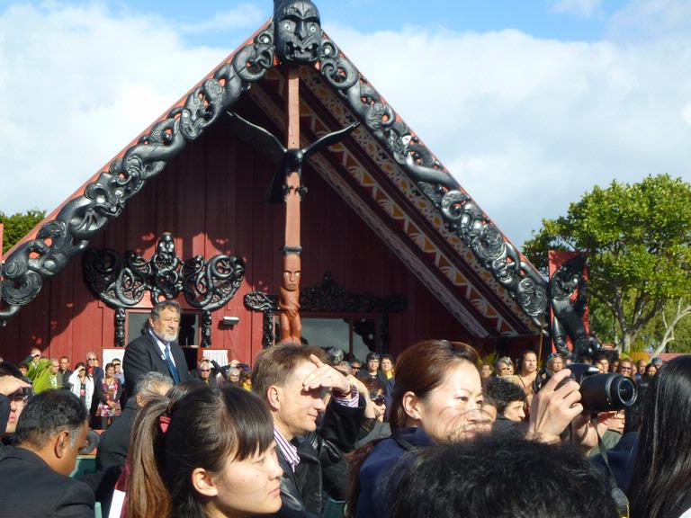 Helen Wong; Taniwha Dragon at Orakei Marae; Waiting expectantly