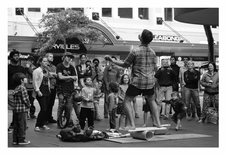 Mikhail Lesnikov;Street show;Busker on Queen Street
