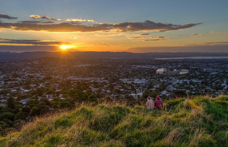 Ian Rushton;Soaking up the sunset;Watching the sun go down from Mt Eden summit.