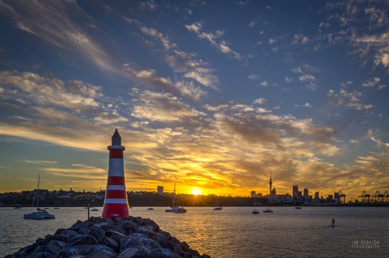  Shot from the sea wall  at the Royal Akarana Marina