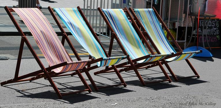 John McKillop;Empty Chairs;Outside Britomart on Anniversary Weekend.  They were not empty for long!!