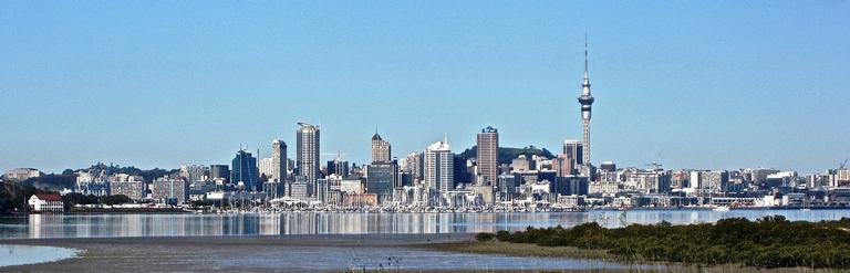 JERRY ZINN; AUCKLAND CITY IN REFLECTION.