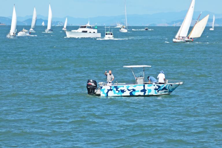 Kerri Walker; fishing amongst the city life; Waitemata harbour