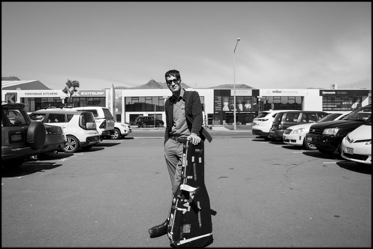 Amanda Ratcliffe;Marlon Williams outside LOHO Studios   Christchurch, 2020;Marlon Williams outside LOHO Studios in Christchurch after filming for the 2020 APRA Silver Scroll Awards.