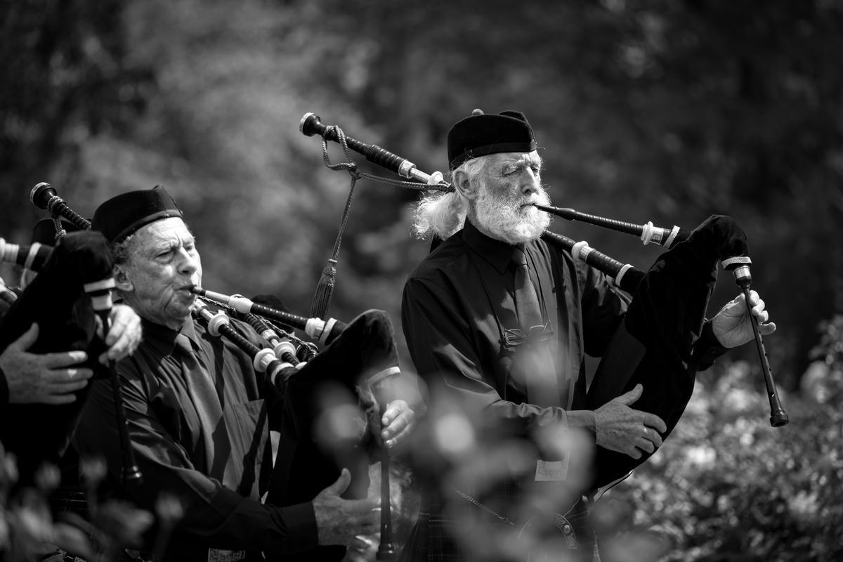 Andy Tao Scottish bagpipe player