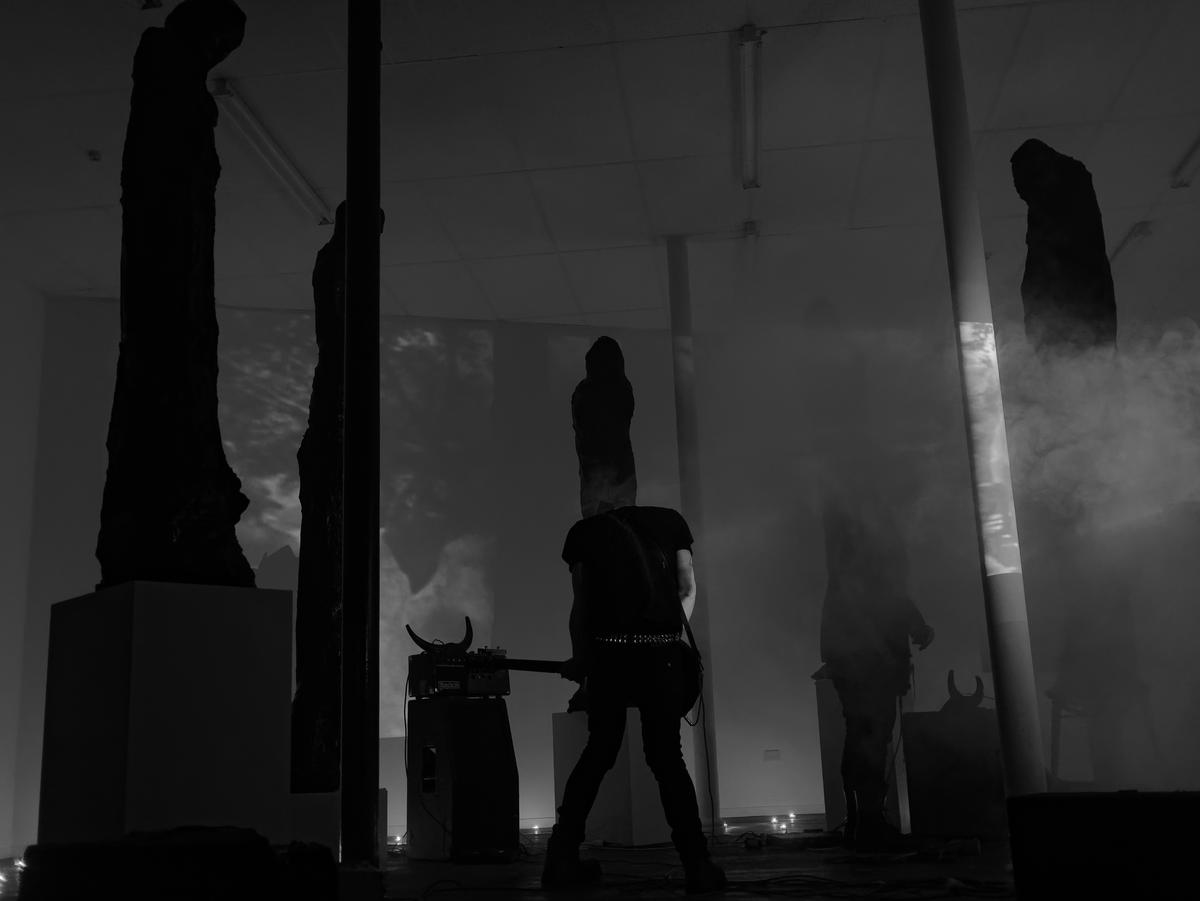 Fraser Thompson;Becoming Darkness;Grvdggr. Taken in 2019, featuring art installations by Lance Strickland and Esta De Jong.