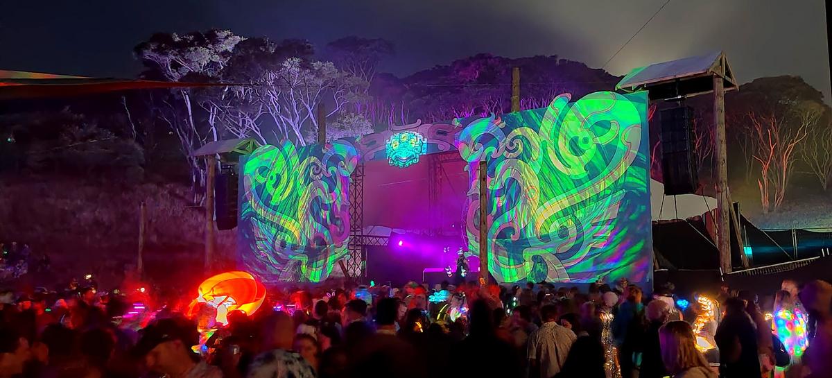 Rob Warner;A misty moodlit new years;The Aum NYE Festival