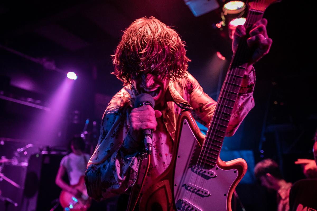 Stella Gardiner; Pat Beers (Schiztophonics) at Valhalla in Wellington.;Try keeping up with this enigmatic lead singer! Fuzz Rock that makes you dance alright.