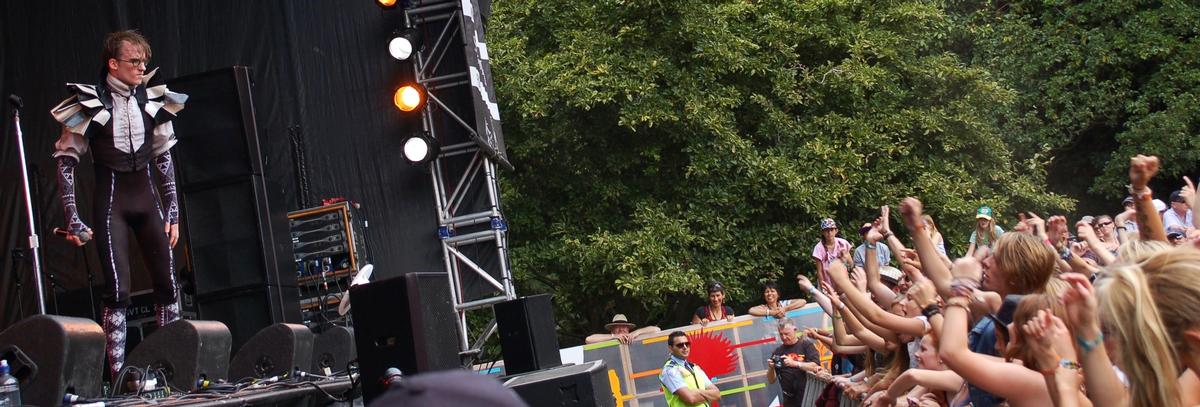 lee pritchard;The Correspondents'  Ian Bruce ;This image taken at WOMAD, New Plymouth. This electro/ swing duo completely blew the crowds away with their intense energy.