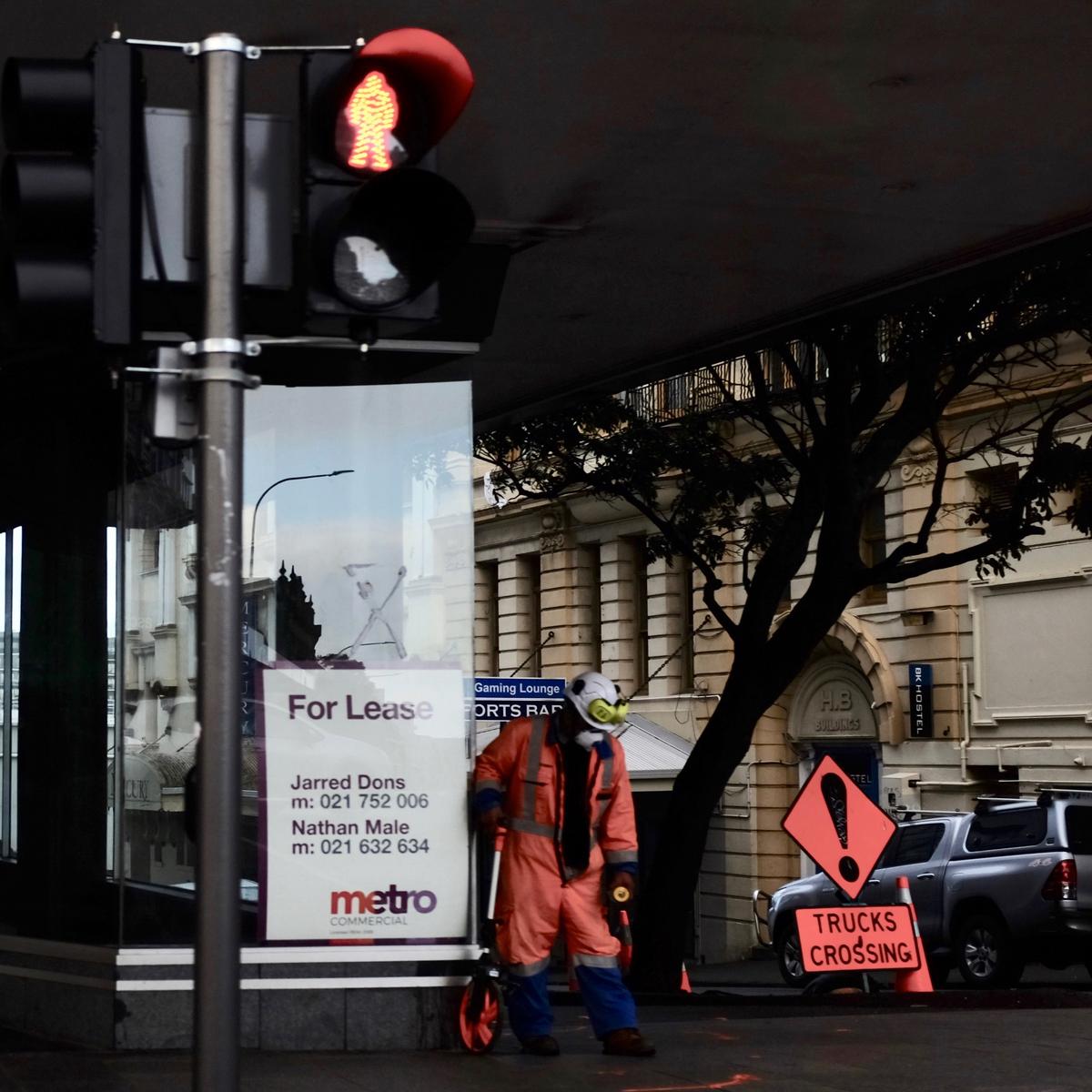 Dennis Tohovaka; KRD; An essential worker at work on Karangahape Road during Lockdown.