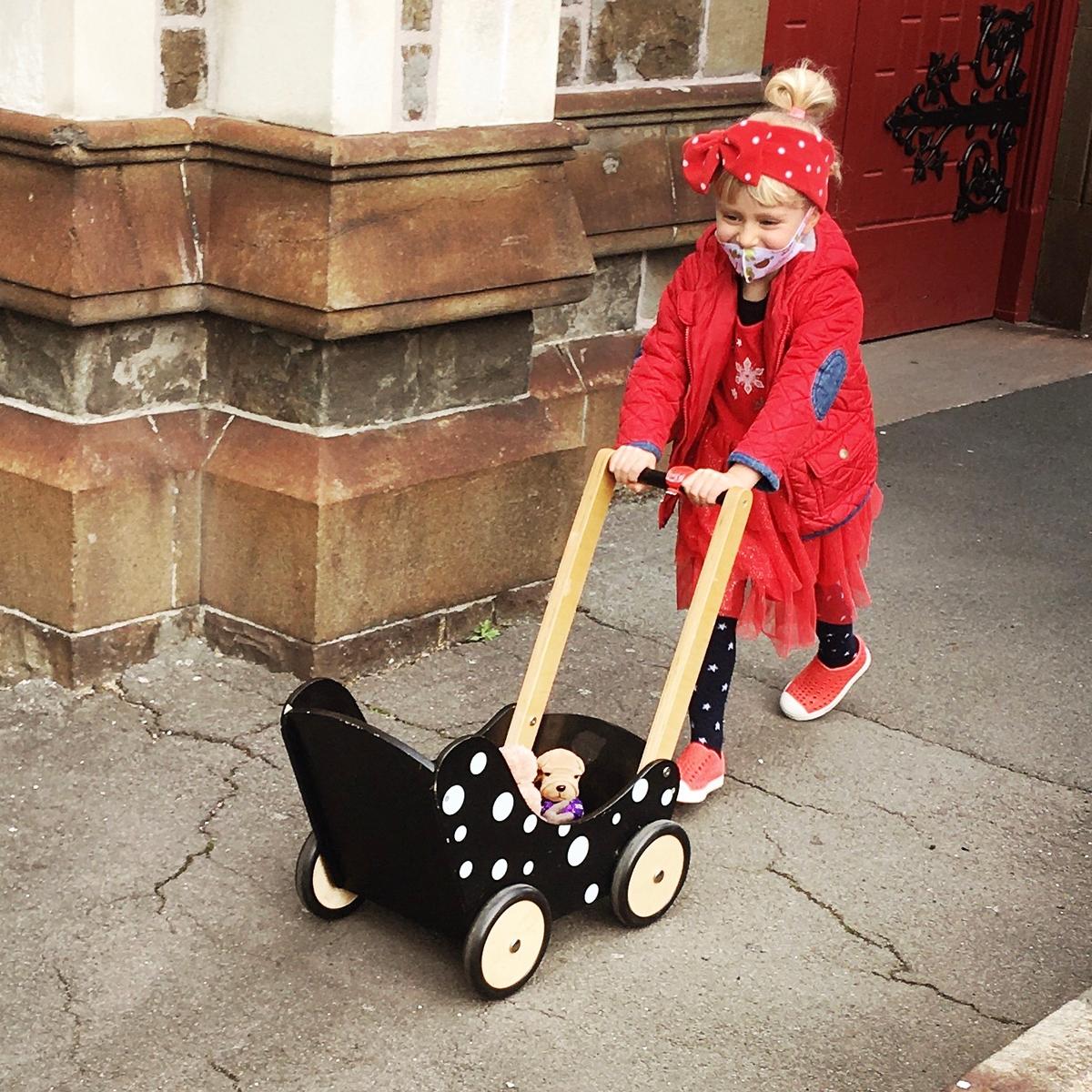 Dr. Boba Markovic Baluchova; Walking the plush toys;My daughter Tove Tui takes her plush toys on a walk around neighborhood