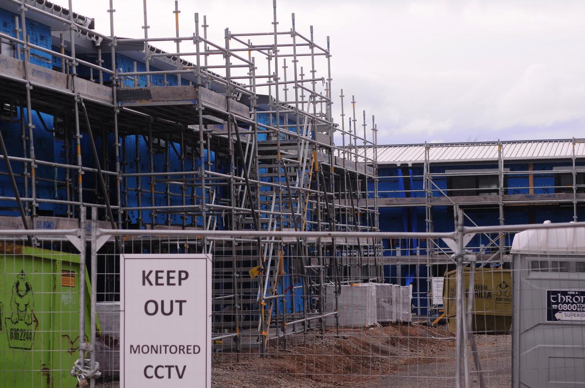 Paul Khor; All Quiet On The Construction Front;Usually a hive of activity with multiple tradies on site, but not that day.