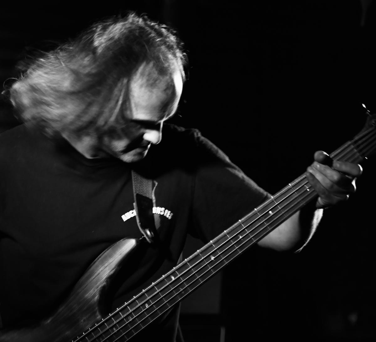 John Flatt;Metal Man;Metal band, 'Thy End Cometh', seen Smash Palace live music venue, Gisborne, New Zealand