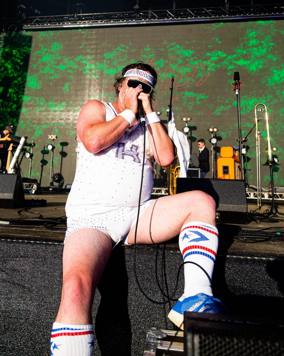 Lucas Perelini; Joe Lindsay of Fat Freddys Drop ripping it on the harmonica, Electric Ave '23