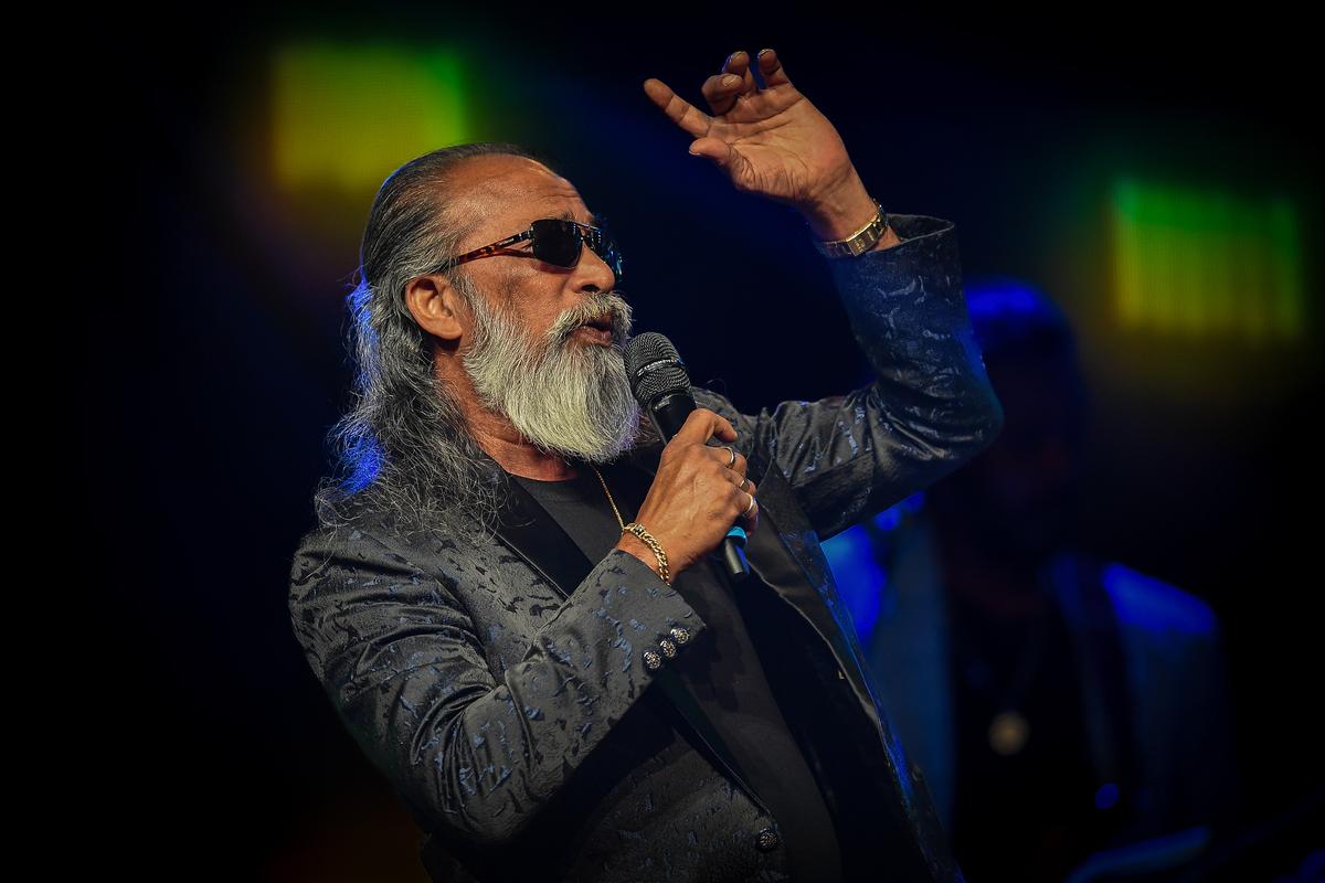 Sanka Vidanagama; Energertic Singer;Senanayaka Weraliyadda preforms at Roo Thala concert in Christchurch on March 31, 2023.