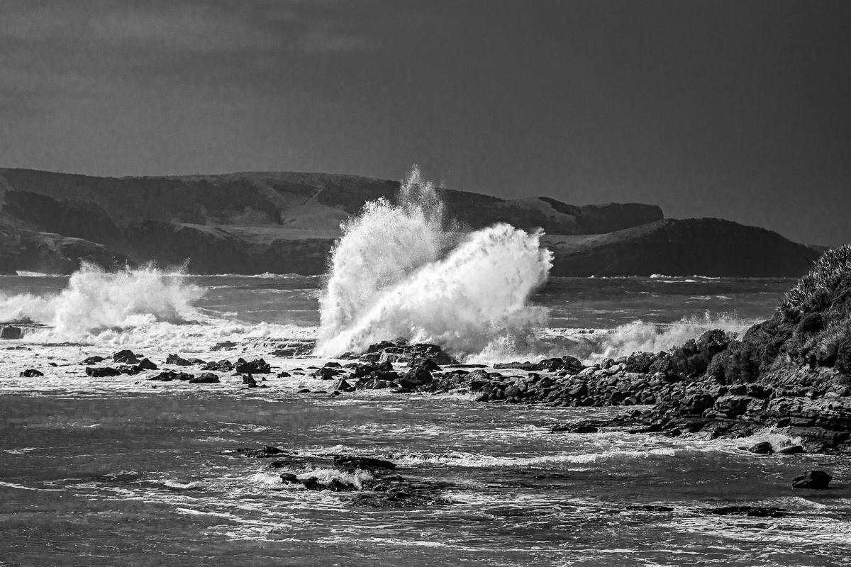 Reanna Hinds;The Heart of the Ocean;I enjoyed taking photos of the ocean while I was on holiday in the Catlins. I was so excited when I looked at the photos afterwards that the splash from the waves in this picture had formed a heart shape.