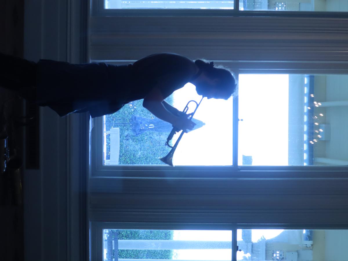 Phillip Wong Toi;Kind of Blue;Sean warming up before a gig