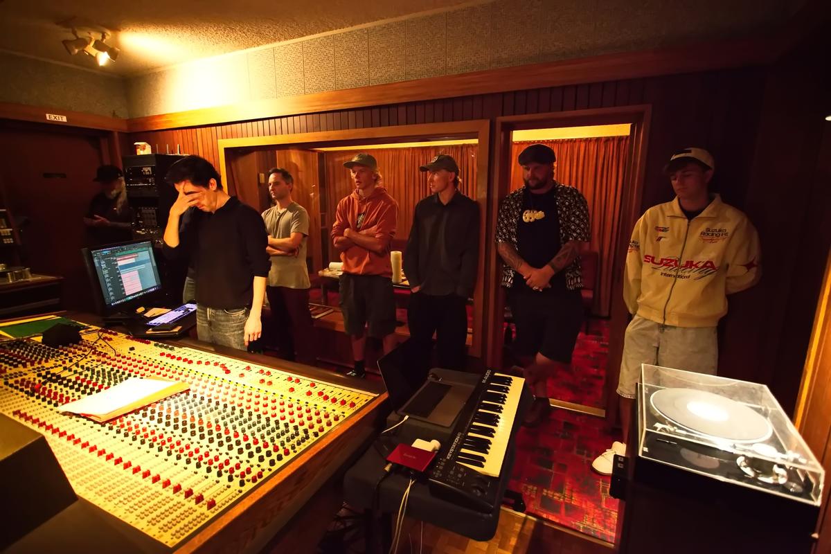 Coen CRAMER;sound engineer Ollie with Amplify Aotearoa at Stabbing;For Amplify Aotearoa, take it to the bridge recording at Stabbing recording centre
