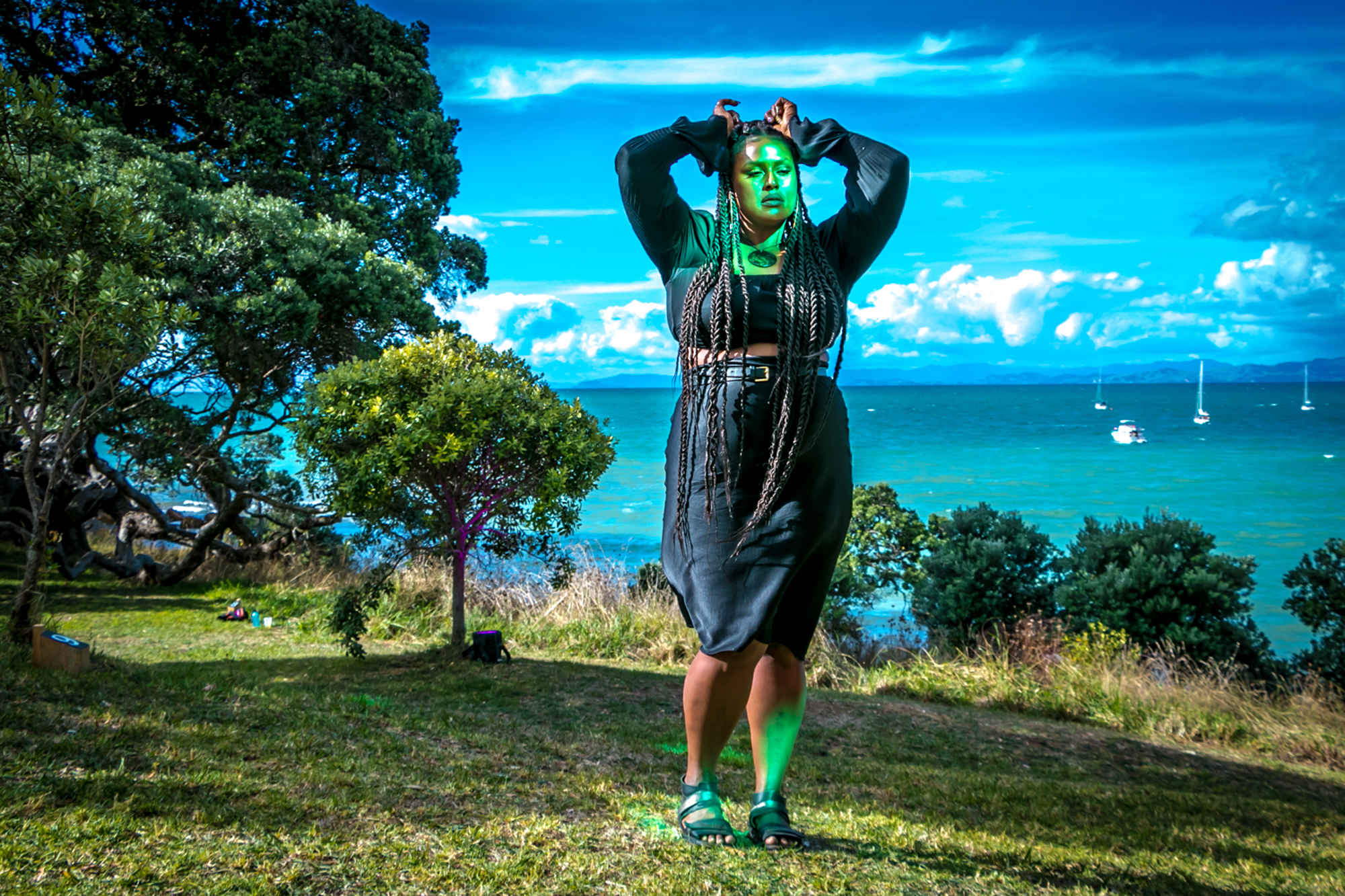 Serena Stevenson Diva Mahal At Splore Music Festival Tapapakanga Just Before Her Show.